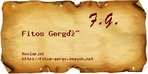 Fitos Gergő névjegykártya